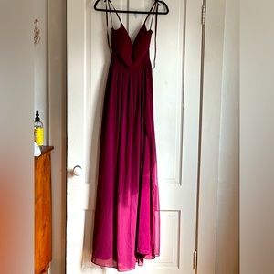 Burgundy A-Line Gown